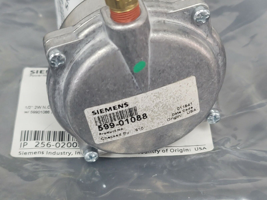 NEW SIEMENS 256-02008 VALVE 2WNC LN BR OR FxF CV=2.5 W/ 59901088 ACTUATOR