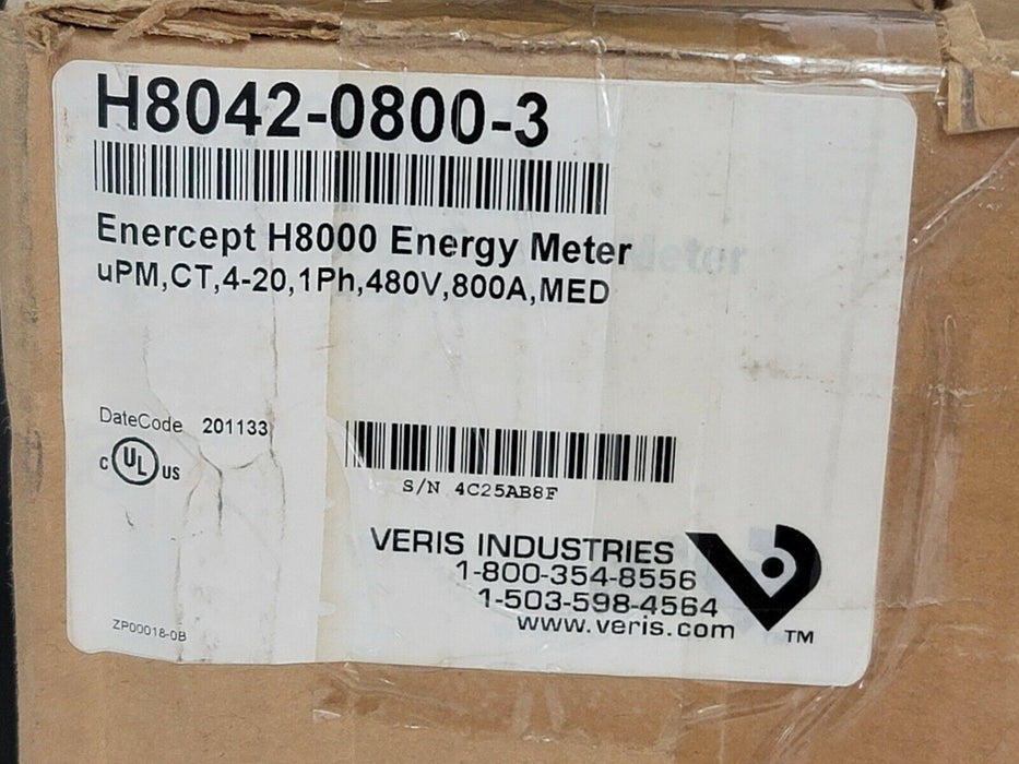 NEW VERIS H8042-0800-3 ENERCEPT H8000 POWER METER HAWKEYE H804208003