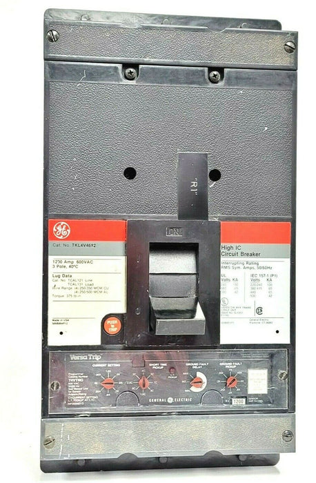 GENERAL ELECTRIC TKL4V4612 CIRCUIT BREAKER 1200 AMP 3 POLE 600 V AC MAX