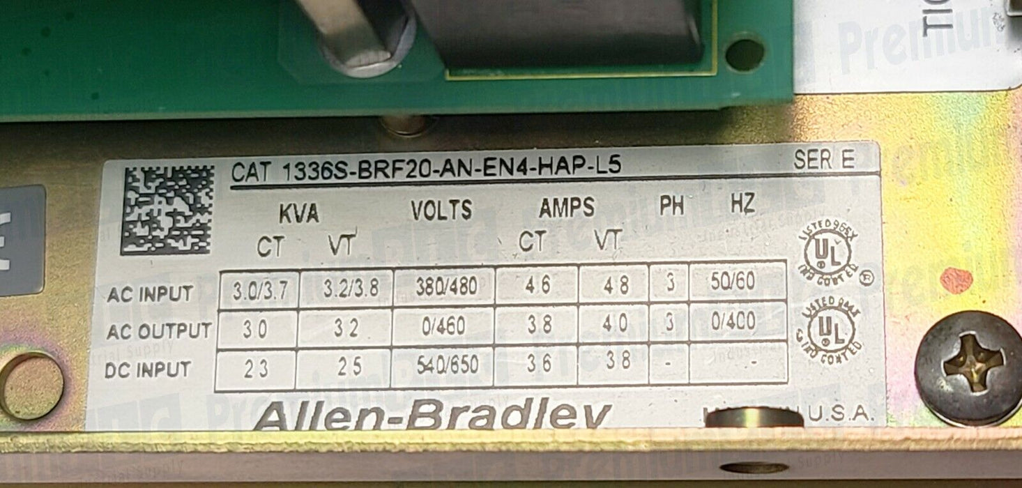 NEW ALLEN BRADLEY 1336S-BRF20-AN-EN4-HAP-L5/E 1336 PLUS AC DRIVE 1336SBRF20ANEN4