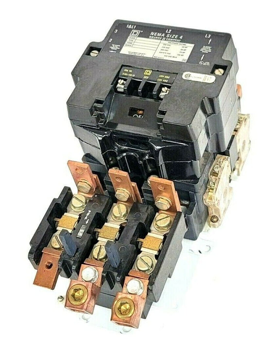 USED SQUARE D 8536-SF01S SER. A NEMA SIZE 4 CONTACTOR W/ 120V COIL 31091-400-38