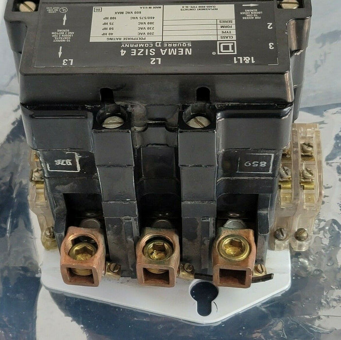 USED SQUARE D 8536-SF01S SER. A NEMA SIZE 4 CONTACTOR W/ 120V COIL 31091-400-38