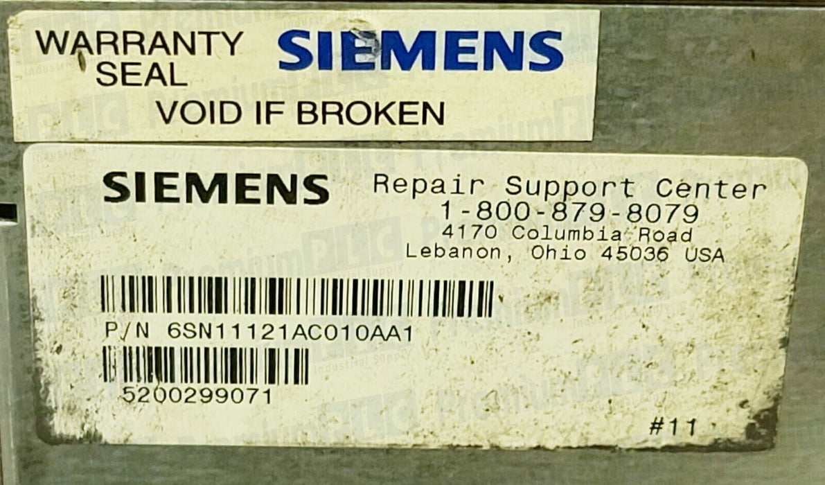 REPAIRED SIEMENS 6SN1112-1AC01-0AA1 SIMODRIVE 611 UEB-MODUL INT/EXT VER. D