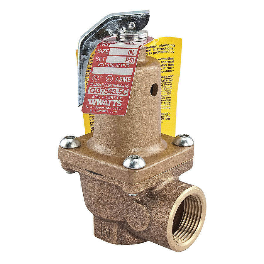 NEW WATTS 0274683 174A PRESSURE RELIEF VALVE 3/4" NOMINAL, FNPT, 100 PSI, 250° F