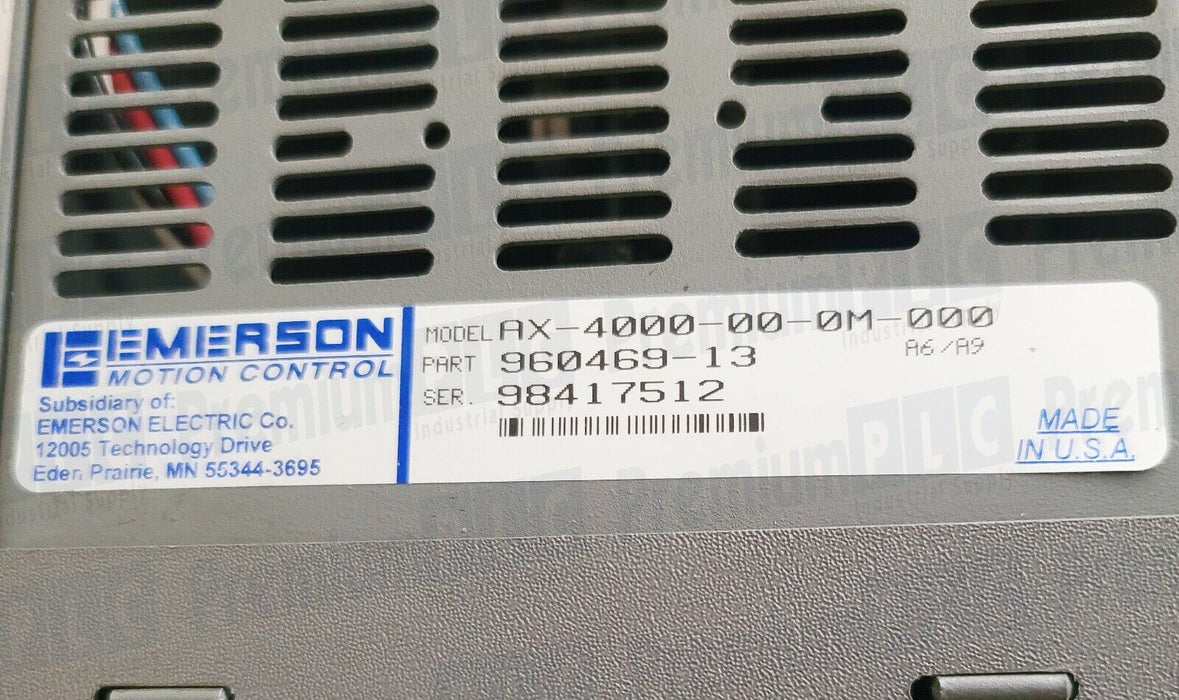 USED EMERSON AX-4000-00-0M-000 A6/A9 AXIMA 4000 MULT AXIS SERVO DRIVE 960469-13