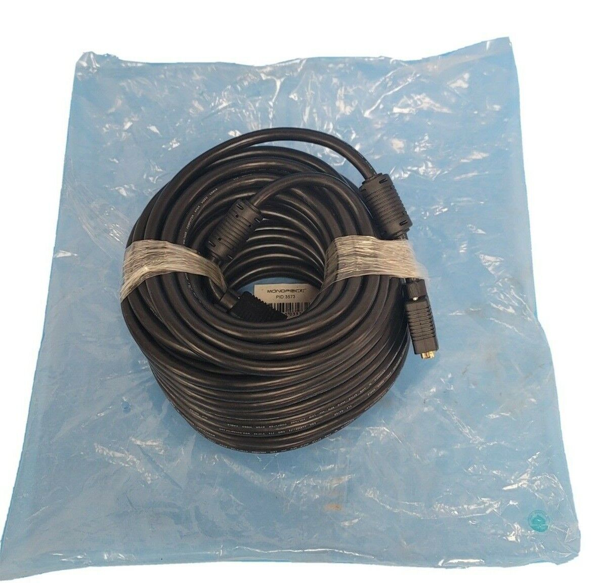 NEW MONOPRICE PID: 3573 Computer Video Cable: 75 ft Cable Lg, Black, SVGA (HD15)