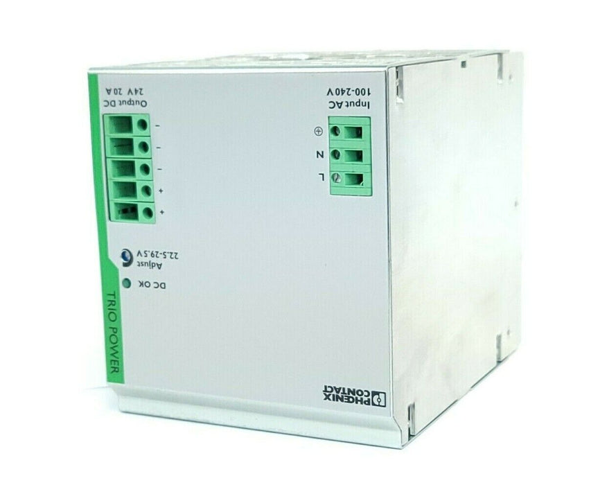 PHOENIX CONTACT TRIO-PS/1AC/24DC/20 POWER SUPPLY 2866381 OUTPUT: 24 V DC/20 A