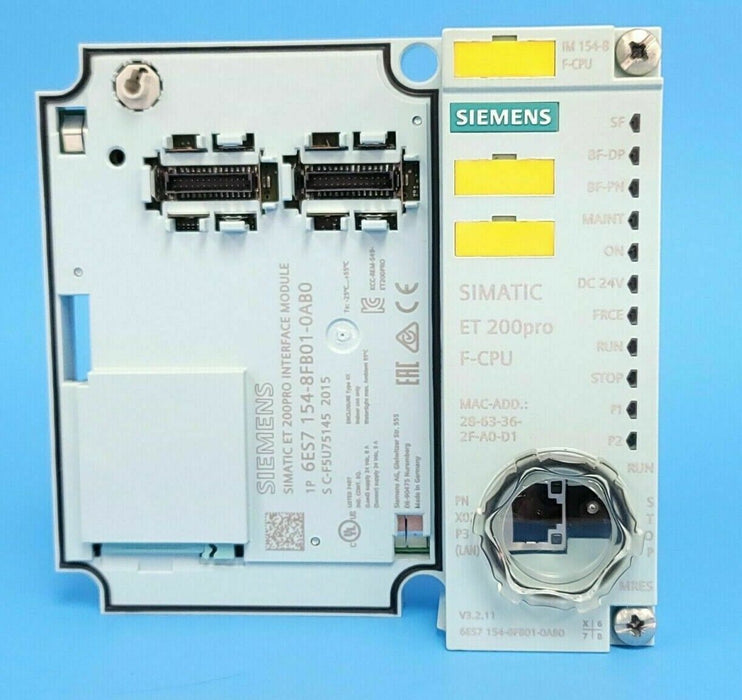 SIEMENS 6ES7154-8FB01-0AB0 SIMATIC ET 200PRO INTERFACE MODULE F-CPU