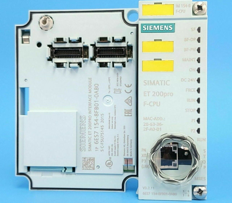 SIEMENS 6ES7154-8FB01-0AB0 SIMATIC ET 200PRO INTERFACE MODULE F-CPU