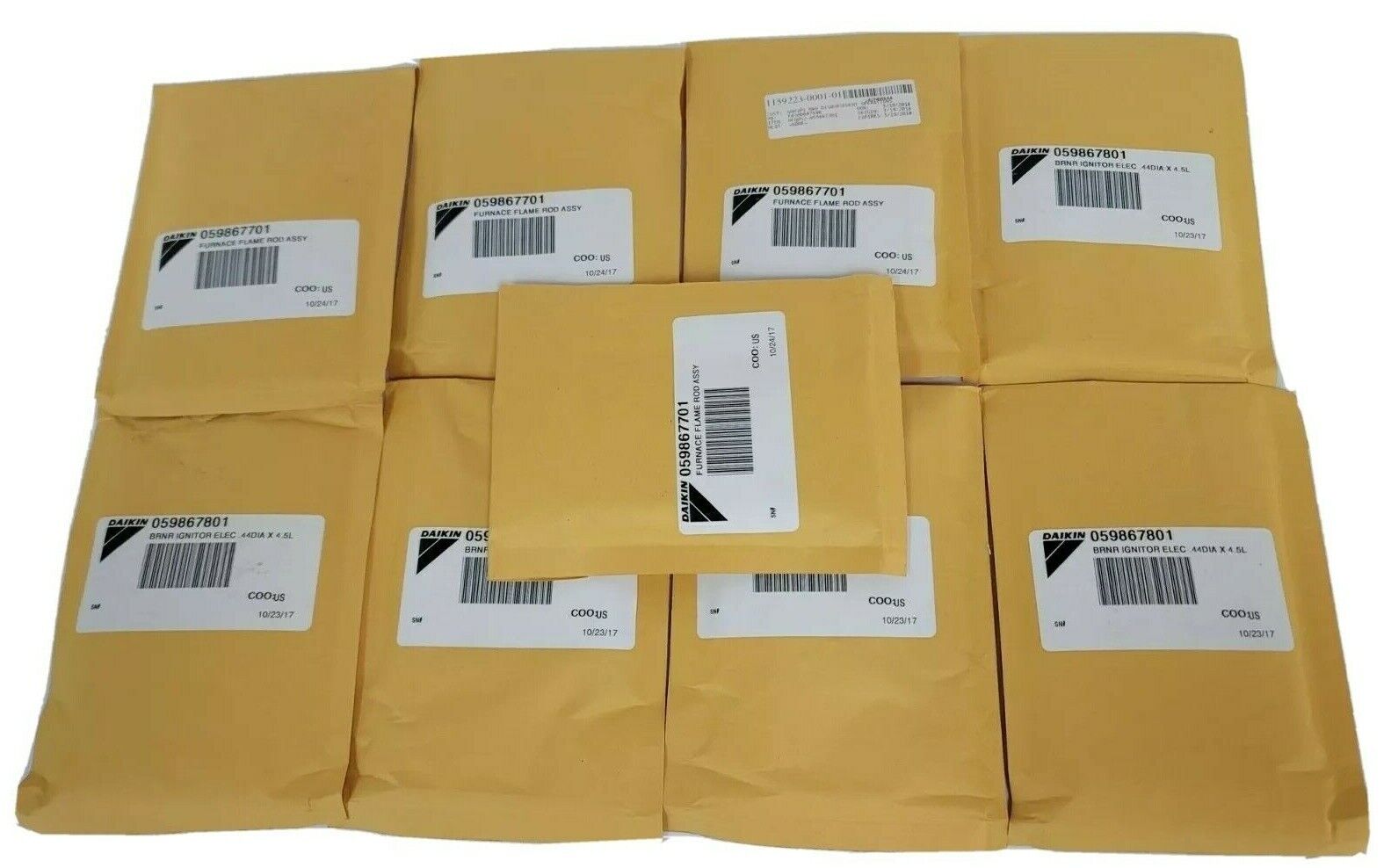 LOT OF 9 NEW DAIKIN 059867701 FURNACE FLAME ROD ASSY