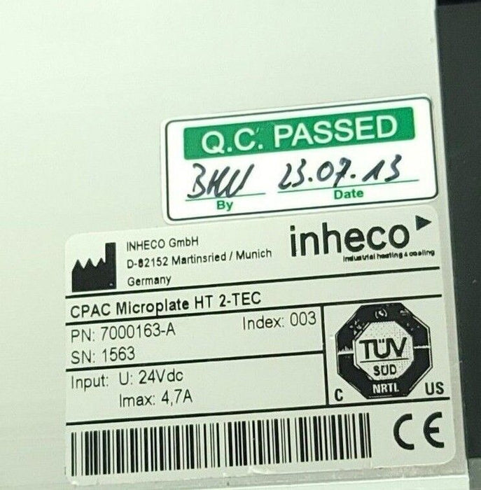 INHECO 7000163-A CPAC MICROPLATE HT 2-TEC 7000163A, 24VDC