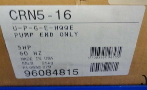 NEW GRUNDFOS 96084815, MODEL CRN5-16 CRN 5 SERIES VERTICAL CENTRIFUGAL PUMP END