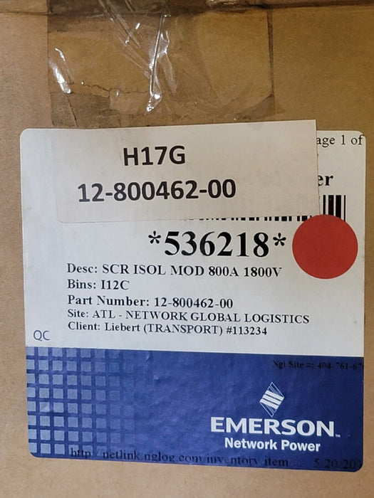 NIB PRX EMERSON PA431870-L SCR ISOL MOD 800A 1800V 12-800462-00