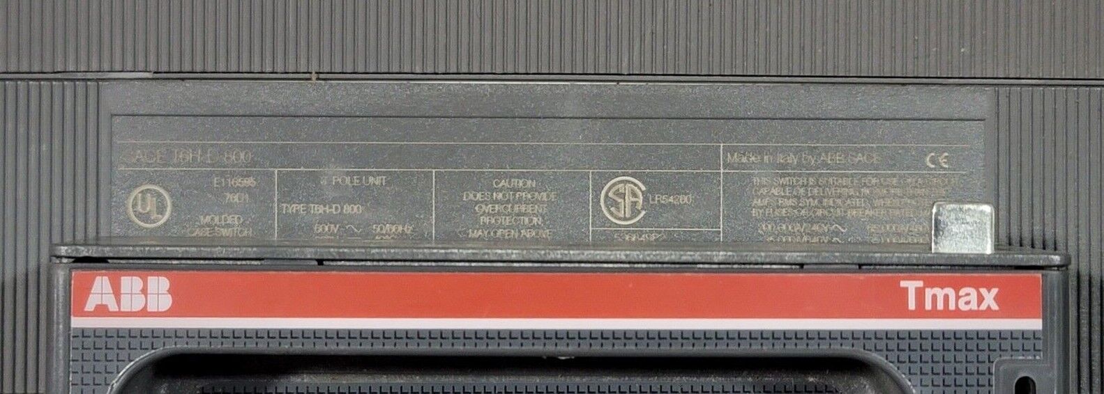 NIB ABB SACE T6H-D 800 CIRCUIT BREAKER 536849P2 3 POLE T6HD800