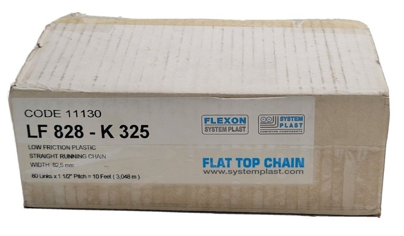 NEW FLEXON SYSTEM PLAST LF 828-K 325 LOW FRICTION CHAIN 10FT 80 LINKS 11130