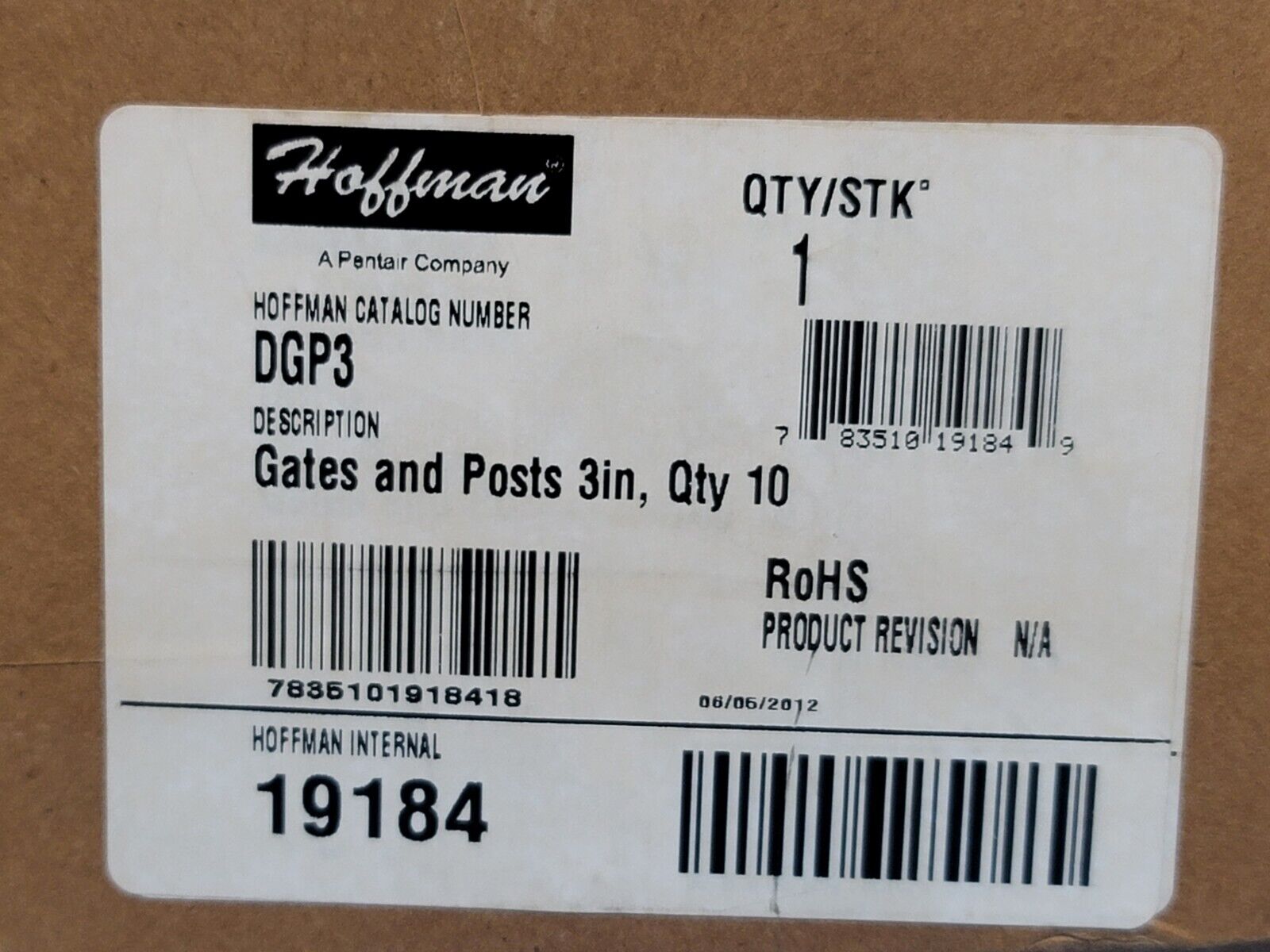 NIB HOFFMAN DGP3 GATES AND POSTS 3IN, QTY 10