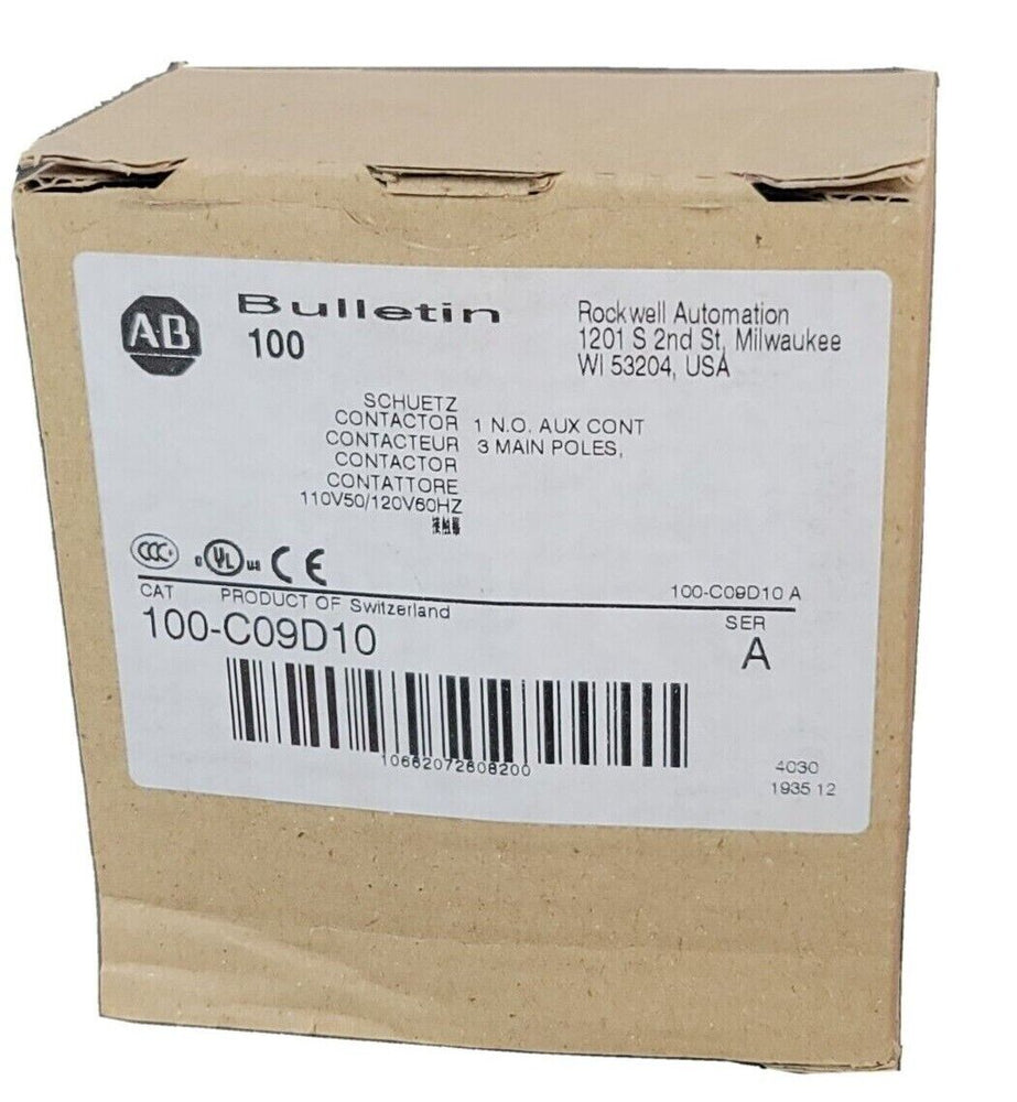 NIB ALLEN BRADLEY 100-C09D10 SER. A CONTACTOR 110V50/120V60