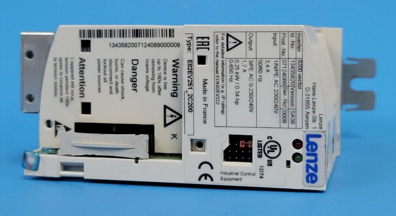 LENZE E82EV251K2C200 FREQUENCY INVERTER INVERTER SERIES 8200 VECTOR