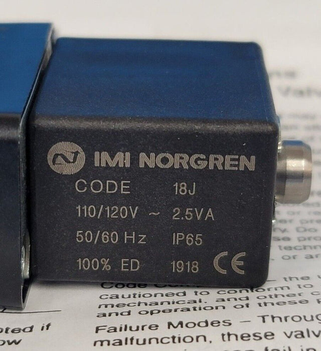 NIB NORGREN V61R417A-A218JB PNEUMATIC DIRECT SOLENOID VALVE 3/2NC SOL/SPR