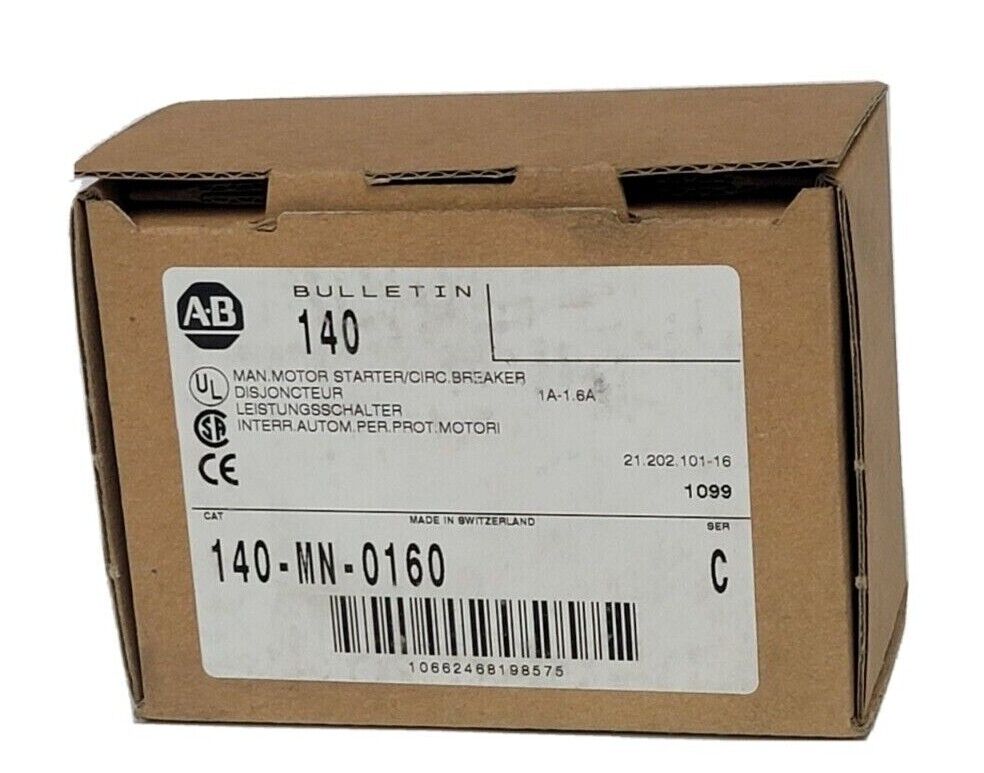 NEW ALLEN BRADLEY 140-MN-0160 /C MANUAL STARTER/CIRCUIT BREAKER 140MN0160