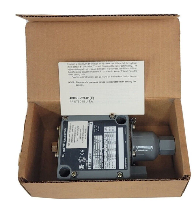 NIB ALLEN BRADLEY 836T-T253J SER. A PRESSURE CONTROL