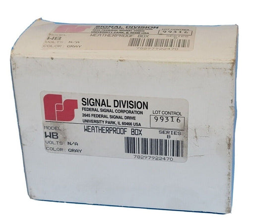 NIB FEDERAL SIGNAL WB WEATHERPROOF BOX SER. B