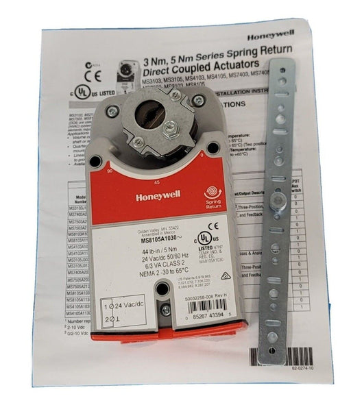 NEW HONEYWELL ZELIX MS8105A1030 DIRECT COUPLED ACTUATOR 2 POSITION SPRING RETURN
