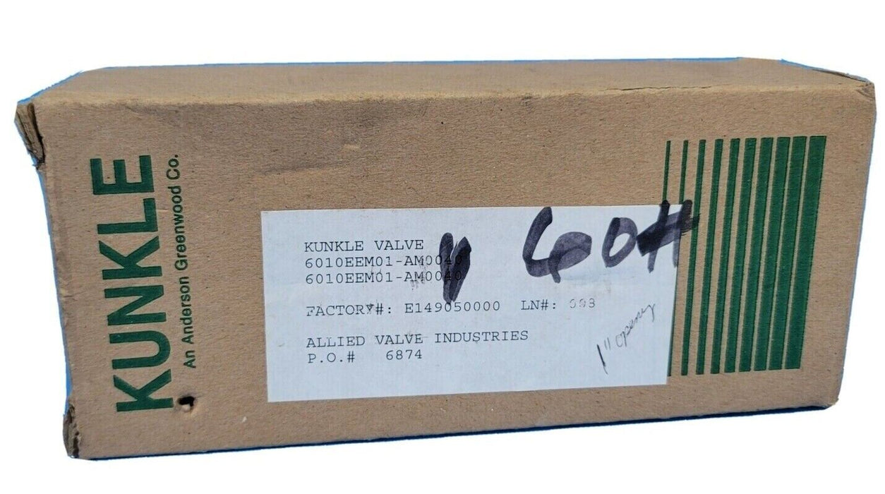 NIB KUNKLE 6010EEM01-AM0040 SIZE: 1'' STEAM RELIEF VALVE