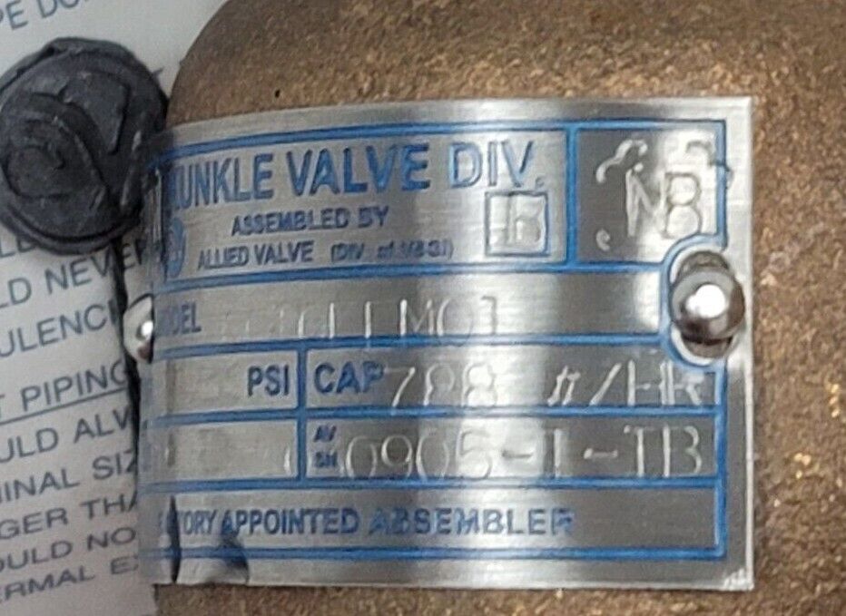 NIB KUNKLE 6010EEM01-AM0040 SIZE: 1'' STEAM RELIEF VALVE