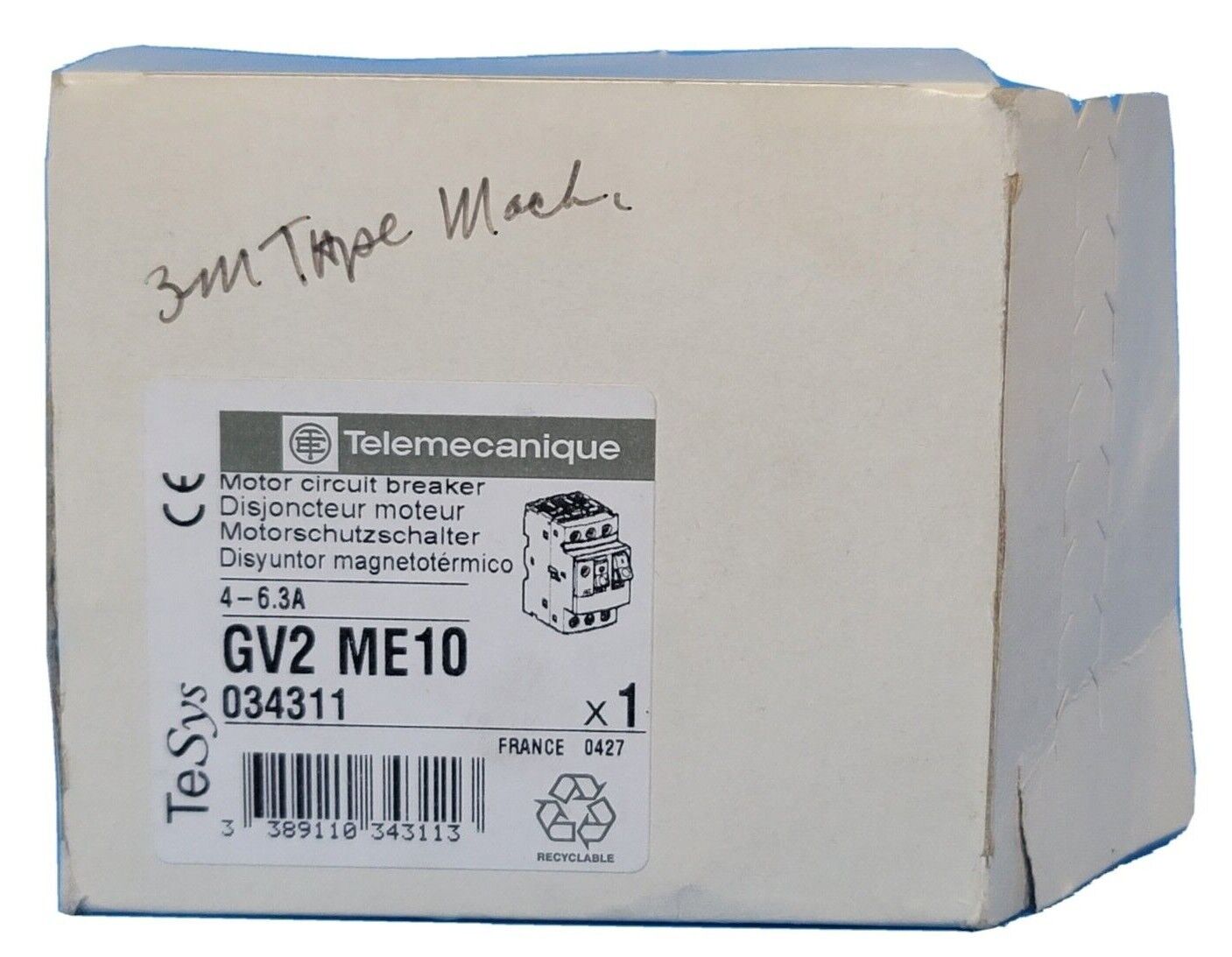 NEW IN BOX TELEMECANIQUE GV2ME10 MOTOR CIRCUIT BREAKER 4-6.3A