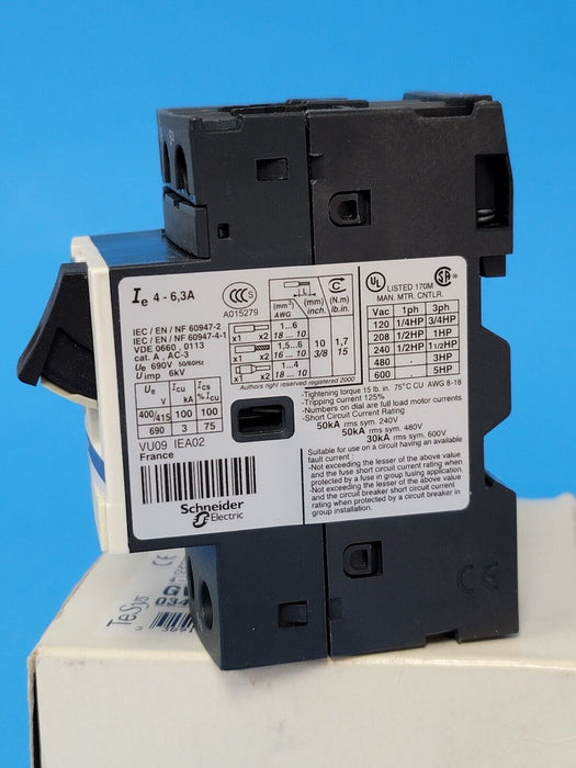 NEW IN BOX TELEMECANIQUE GV2ME10 MOTOR CIRCUIT BREAKER 4-6.3A