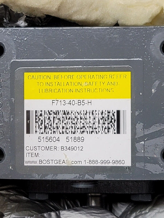 NEW BOSTON GEAR ALTRA F713-40-B5-H RIGHT ANGLE SPEED REDUCER F71340B5H 40:1