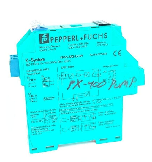 PEPPERL+FUCHS KFA5-SR2-EX1.W SWITCH AMPLIFIER PART NO. 375645