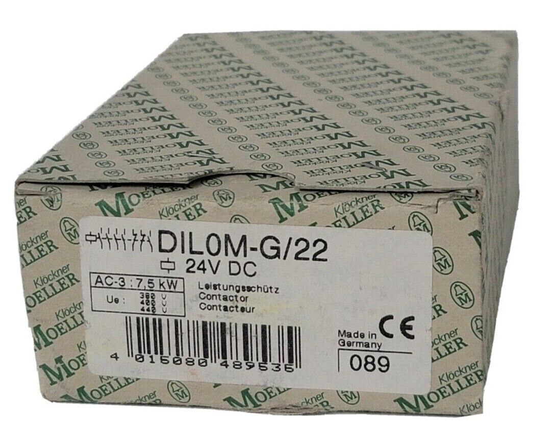 NIB MOELLER DIL0M-G/22 CONTACTOR 7-32AMP 3POLE 24VDC