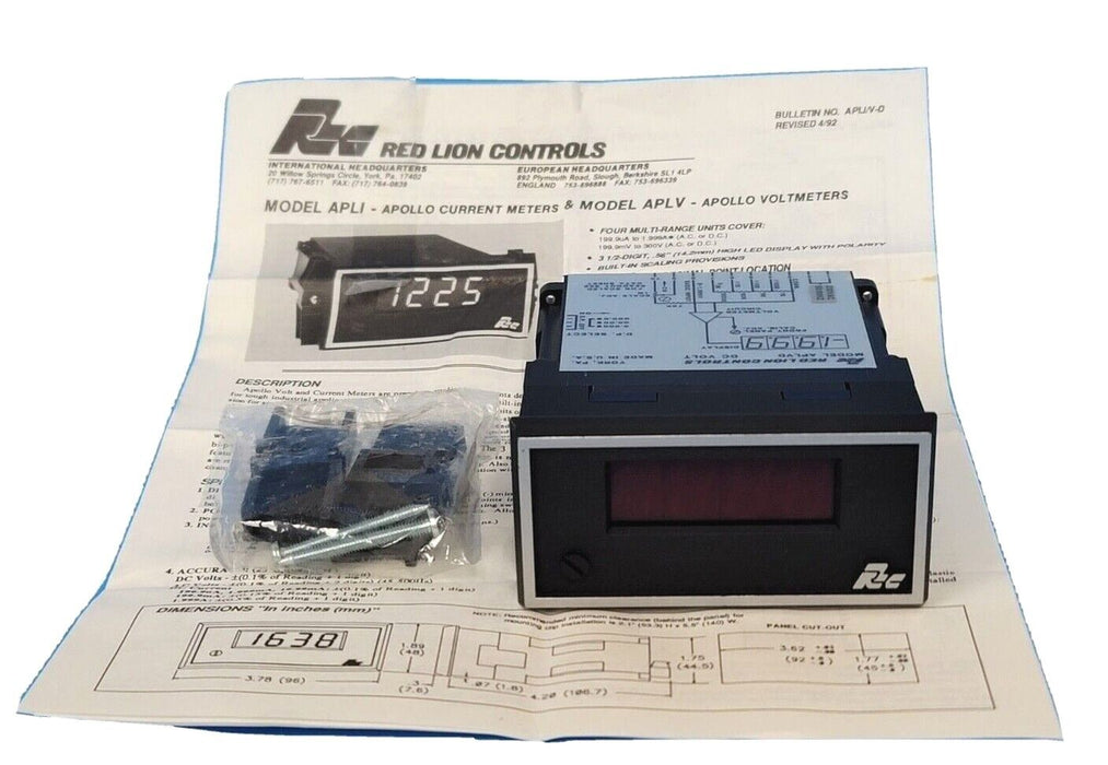 NEW RED LION APLVD410 PANEL VOLTMETER MODEL APLVD