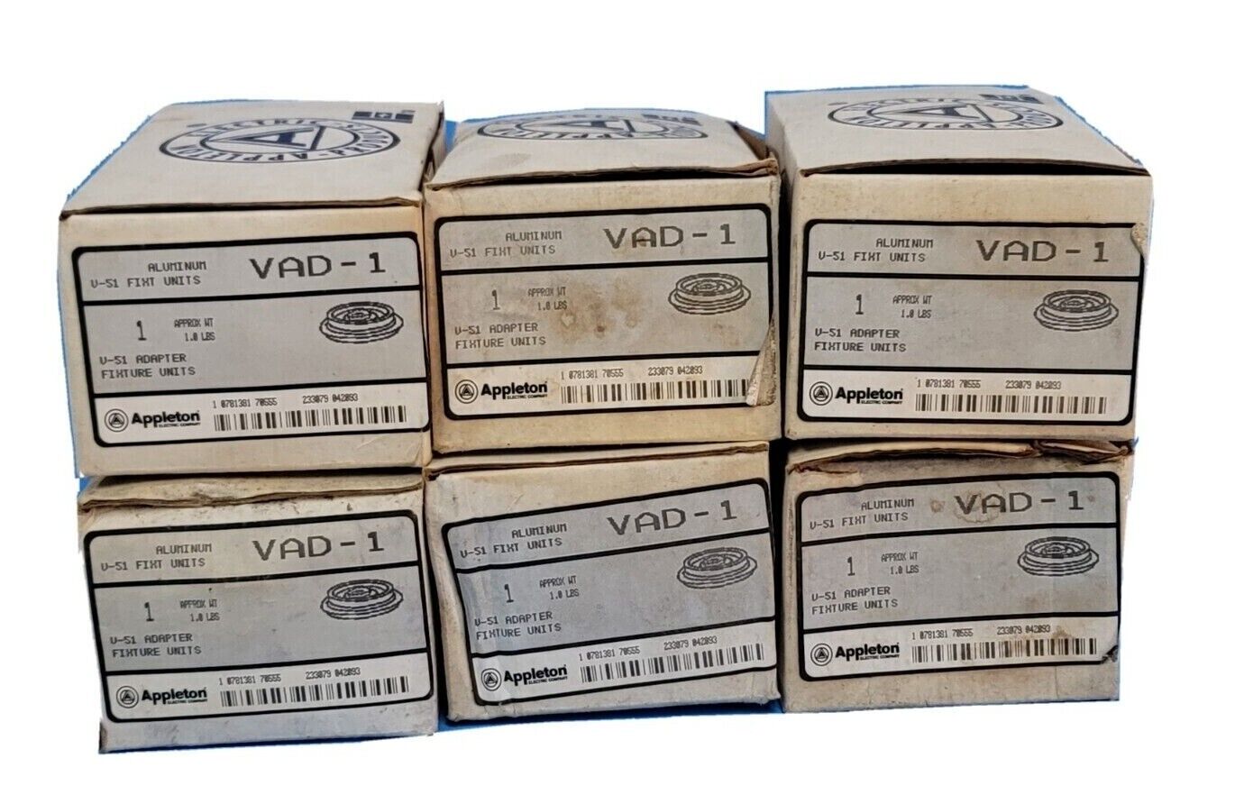 LOT OF 6 NEW APPLETON VAD-1 ALUMINUM V-51 FIXTURE UNITS VAD1