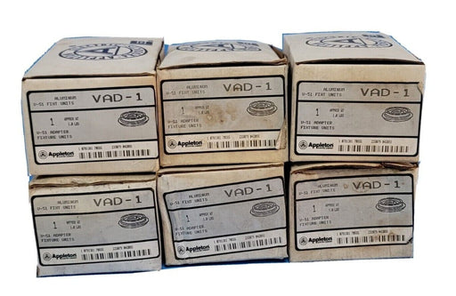 LOT OF 6 NEW APPLETON VAD-1 ALUMINUM V-51 FIXTURE UNITS VAD1