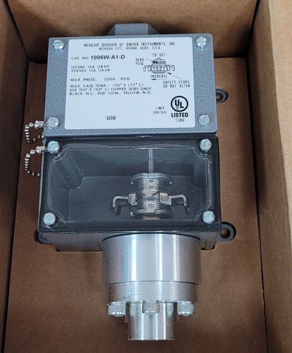 NEW DWYER MERCOID 126714-03 PRESSURE SWITCH 1006W-A1-D 12671403 1006WA1D