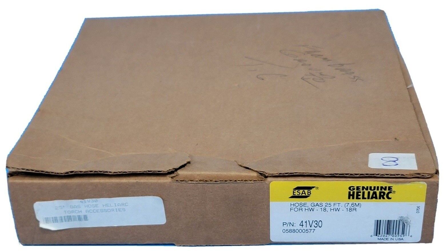 NEW HELIARC 41V30 25FT GAS HOSE FOR HW-18, HW-18R TORCH ACCESSORY