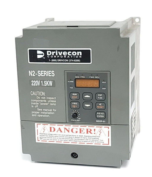 DRIVECON VFN2-215-M N2-SERIES DRIVE 1.5kW/2HP 220V VFN2215M W/ KEYPAD NDOP-01