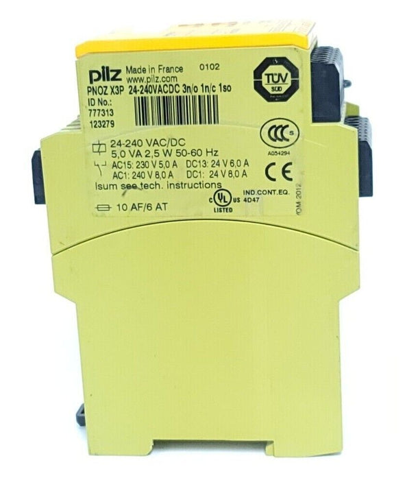 PILZ PNOZ X3P 24-240VACDC 3n/o 1n/c 1so SAFETY RELAY 777313 PNOZX3P