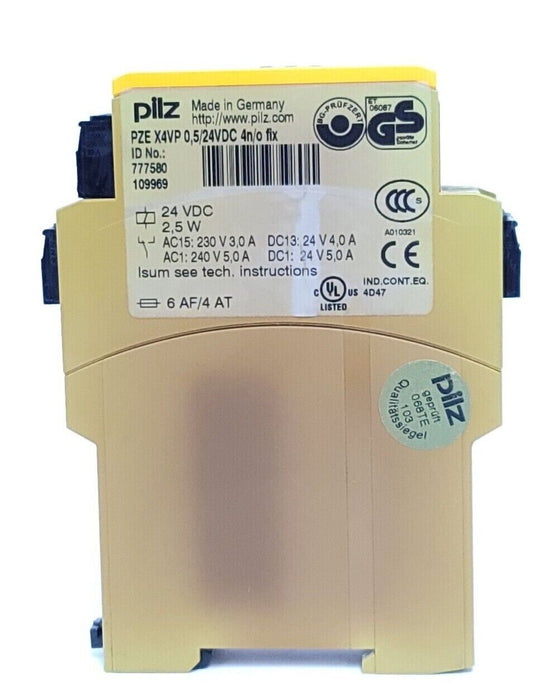 PILZ PZE X4VP 0,5/24VDC 4n/o fix SAFETY RELAY 777580 PZEX4VP