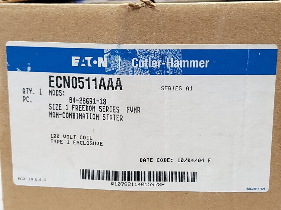 NEW EATON CUTLER-HAMMER ECN0511AAA SIZE 1 STARTER ENCLOSURE SERIES A1