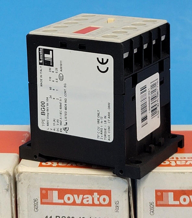 LOT OF 3 NEW LOVATO 11 BG00 40 A02460 CONTROL RELAY 24VAC 60Hz 11BG0040A02460