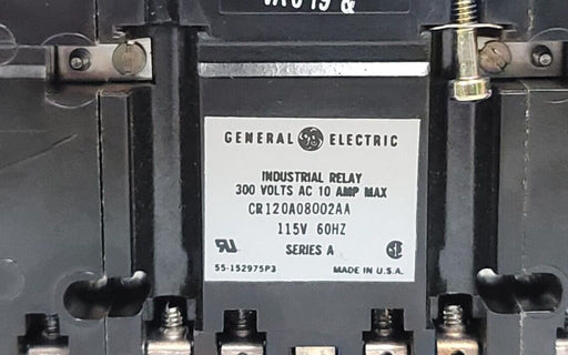 NEW GENERAL ELECTRIC CR120A08002AA INDUSTRIAL RELAY 115V 60HZ SER. A