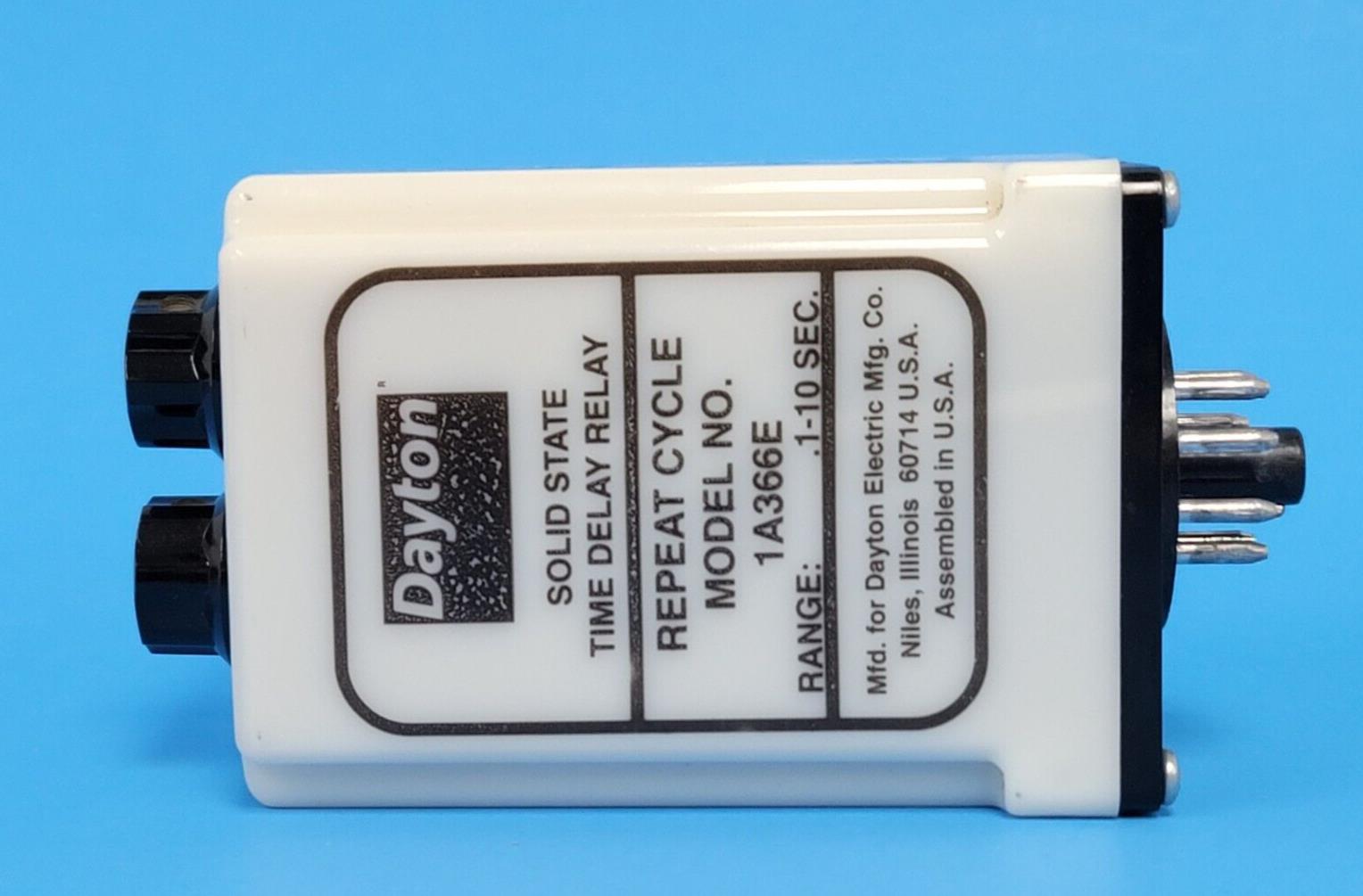 DAYTON 1A366E SOLID STATE TIME DELAY RELAY .1-10 SEC