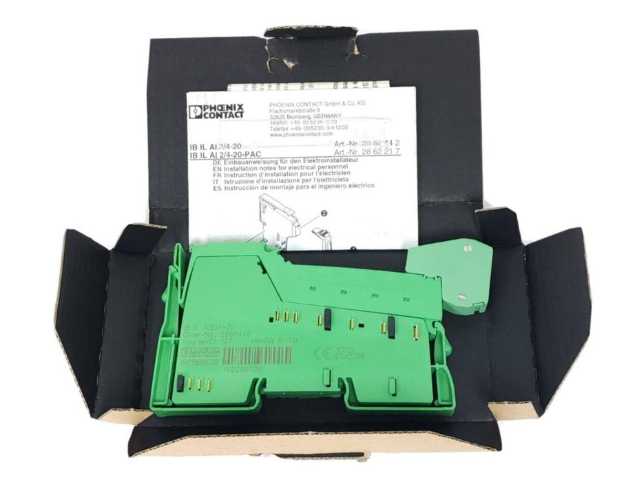 NEW PHOENIX CONTACT IB IL AI 2/4-20-PAC / IBILAI2420PAC TERMINAL 2860442 2862217
