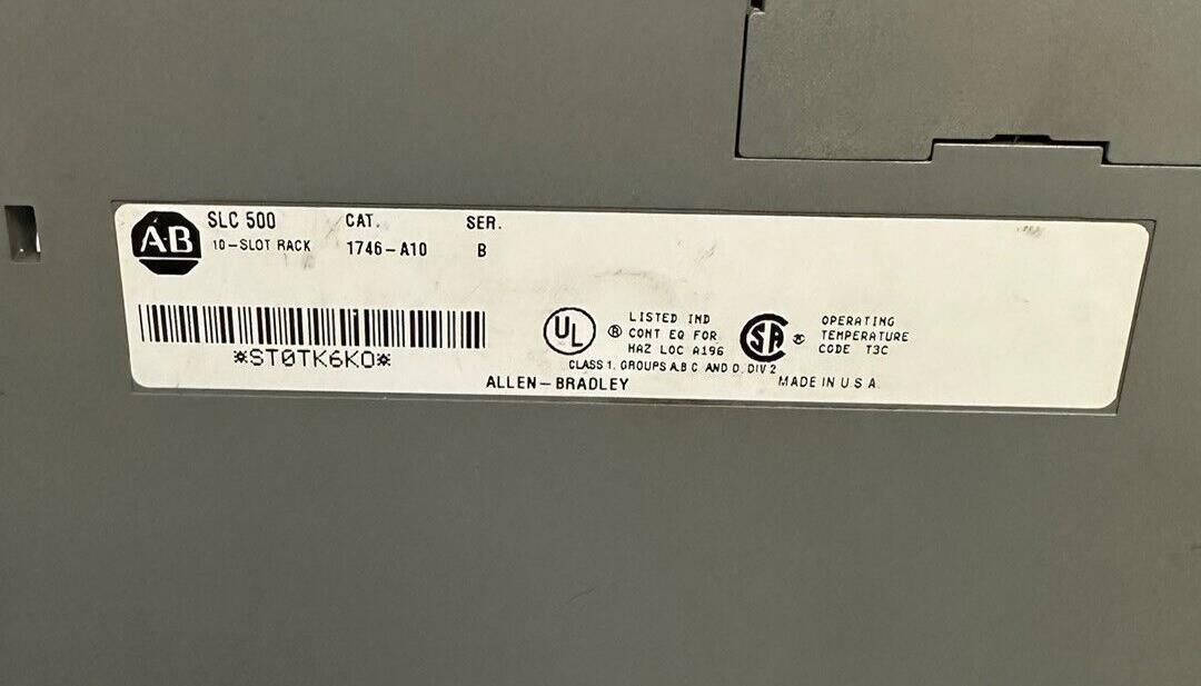 ALLEN BRADLEY 1746-A10 /B SLC 500 10-SLOT RACK 1746A10