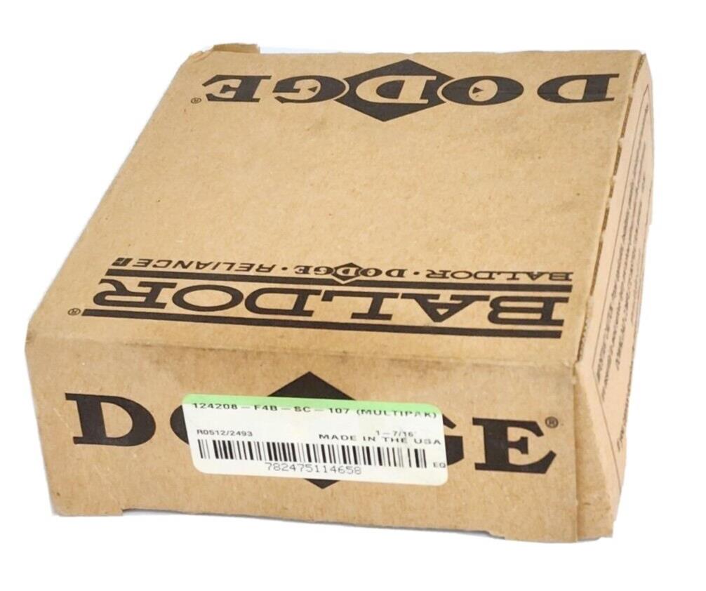NIB BALDOR DODGE 124208-F4B-SC-107 4-BOLT FLANGE MOUNT BEARING 1-7/16''