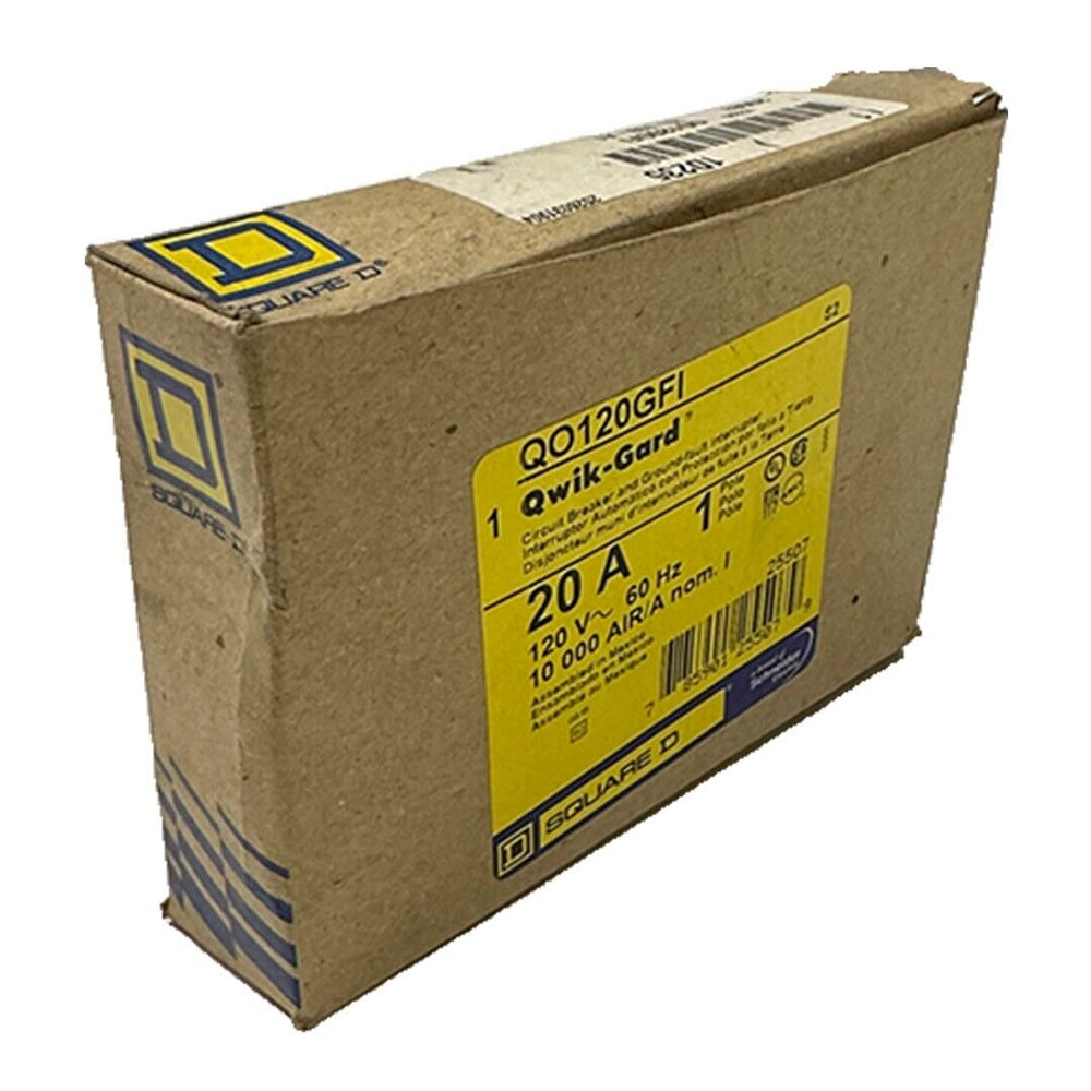 NEW SQUARE D QO120GFI 20A QWIK-GARD CIRCUIT BREAKER AND GROUND FAULT INTERRUPTER